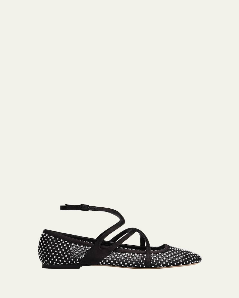 Astoria Crystal Mesh Caged Ballerina Flats